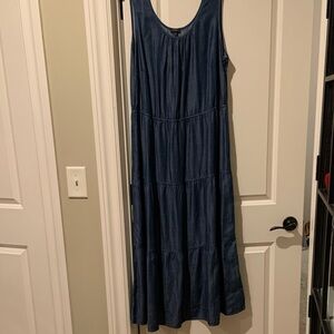 Talbots long denim like dress. Women’s 14